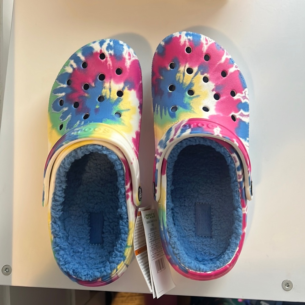Tie Dye Crocs with Fleece